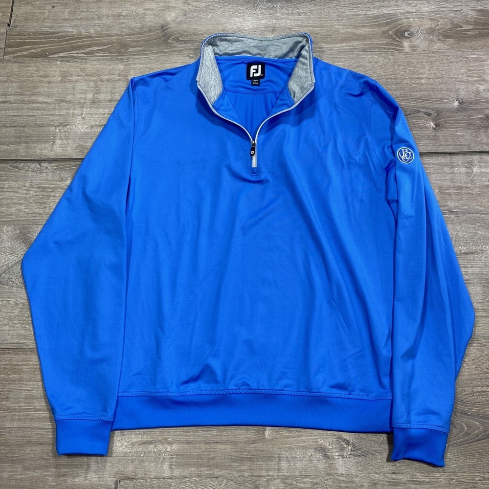 FootJoy FJ Pullover Mens L Royal Blue 1/4 Zip Golf Performance Long‎ Sleeve